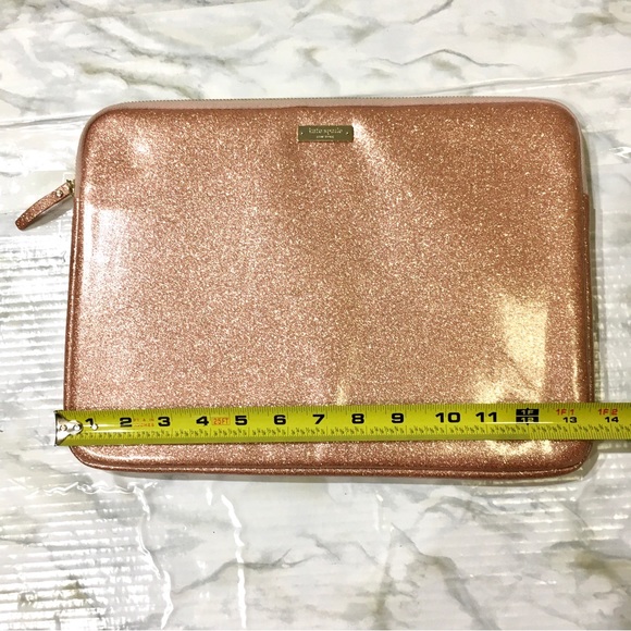 💝 KATE SPADE 💝 glittery padded pink laptop sleeve/protector size 13.5 x 10” - Picture 6 of 7